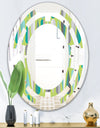 Retro Abstract Drops VI - Modern Round or Oval Wall Mirror - Space