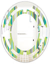 Retro Abstract Drops VI - Modern Round or Oval Wall Mirror - Space