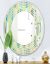 Retro Abstract Drops VI - Modern Round or Oval Wall Mirror - Wave