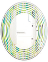 Retro Abstract Drops VI - Modern Round or Oval Wall Mirror - Wave