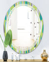 Retro Abstract Drops VI - Modern Round or Oval Wall Mirror - Triple C
