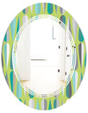 Retro Abstract Drops VI - Modern Round or Oval Wall Mirror - Triple C