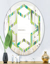 Retro Abstract Drops VI - Modern Round or Oval Wall Mirror - Hexagon Star