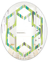 Retro Abstract Drops VI - Modern Round or Oval Wall Mirror - Hexagon Star