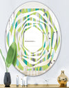 Retro Abstract Drops VI - Modern Round or Oval Wall Mirror - Whirl