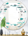 Retro Abstract Drops III - Modern Round or Oval Wall Mirror - Space