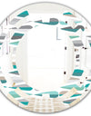 Retro Abstract Drops III - Modern Round or Oval Wall Mirror - Space
