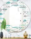 Retro Abstract Drops III - Modern Round or Oval Wall Mirror - Wave