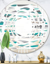 Retro Abstract Drops III - Modern Round or Oval Wall Mirror - Whirl