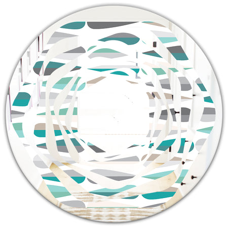 Retro Abstract Drops III - Modern Round or Oval Wall Mirror - Whirl