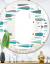 Retro Abstract Drops III - Modern Round or Oval Wall Mirror - Quatrefoil