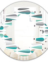 Retro Abstract Drops III - Modern Round or Oval Wall Mirror - Quatrefoil
