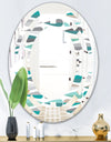 Retro Abstract Drops III - Modern Round or Oval Wall Mirror - Space