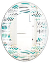 Retro Abstract Drops III - Modern Round or Oval Wall Mirror - Wave