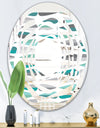 Retro Abstract Drops III - Modern Round or Oval Wall Mirror - Whirl