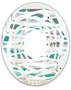 Retro Abstract Drops III - Modern Round or Oval Wall Mirror - Whirl