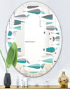Retro Abstract Drops III - Modern Round or Oval Wall Mirror - Quatrefoil