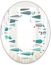Retro Abstract Drops III - Modern Round or Oval Wall Mirror - Quatrefoil