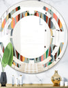 Retro Abstract Drops IX - Modern Round or Oval Wall Mirror - Space