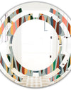 Retro Abstract Drops IX - Modern Round or Oval Wall Mirror - Space
