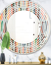 Retro Abstract Drops IX - Modern Round or Oval Wall Mirror - Wave