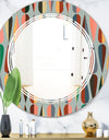 Retro Abstract Drops IX - Modern Round or Oval Wall Mirror - Triple C