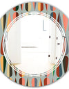 Retro Abstract Drops IX - Modern Round or Oval Wall Mirror - Triple C