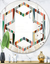 Retro Abstract Drops IX - Modern Round or Oval Wall Mirror - Hexagon Star