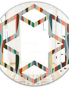 Retro Abstract Drops IX - Modern Round or Oval Wall Mirror - Hexagon Star