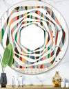 Retro Abstract Drops IX - Modern Round or Oval Wall Mirror - Whirl