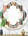 Retro Abstract Drops IX - Modern Round or Oval Wall Mirror - Quatrefoil
