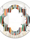 Retro Abstract Drops IX - Modern Round or Oval Wall Mirror - Quatrefoil