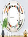 Retro Abstract Drops IX - Modern Round or Oval Wall Mirror - Space