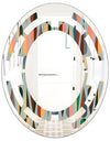 Retro Abstract Drops IX - Modern Round or Oval Wall Mirror - Space