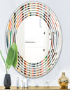 Retro Abstract Drops IX - Modern Round or Oval Wall Mirror - Wave