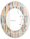 Retro Abstract Drops IX - Modern Round or Oval Wall Mirror - Wave