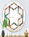 Retro Abstract Drops IX - Modern Round or Oval Wall Mirror - Hexagon Star