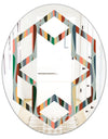 Retro Abstract Drops IX - Modern Round or Oval Wall Mirror - Hexagon Star