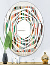 Retro Abstract Drops IX - Modern Round or Oval Wall Mirror - Whirl