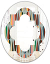 Retro Abstract Drops IX - Modern Round or Oval Wall Mirror - Quatrefoil