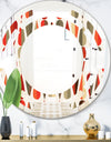 Retro Abstract Drops IV - Modern Round or Oval Wall Mirror - Space
