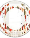 Retro Abstract Drops IV - Modern Round or Oval Wall Mirror - Space