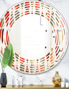 Retro Abstract Drops IV - Modern Round or Oval Wall Mirror - Wave