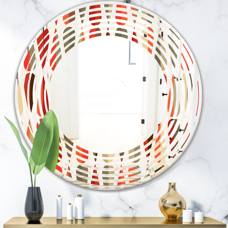 Retro Abstract Drops IV - Modern Round or Oval Wall Mirror - Wave