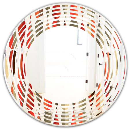 Retro Abstract Drops IV - Modern Round or Oval Wall Mirror - Wave