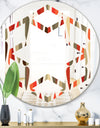 Retro Abstract Drops IV - Modern Round or Oval Wall Mirror - Hexagon Star
