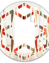 Retro Abstract Drops IV - Modern Round or Oval Wall Mirror - Hexagon Star