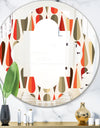 Retro Abstract Drops IV - Modern Round or Oval Wall Mirror - Quatrefoil
