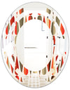 Retro Abstract Drops IV - Modern Round or Oval Wall Mirror - Space