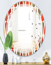 Retro Abstract Drops IV - Modern Round or Oval Wall Mirror - Triple C